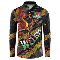 Welsh Celtic Button Sweatshirt Wales Y Ddraig Goch with Celtic Knot Sporty - Wonder Print Shop