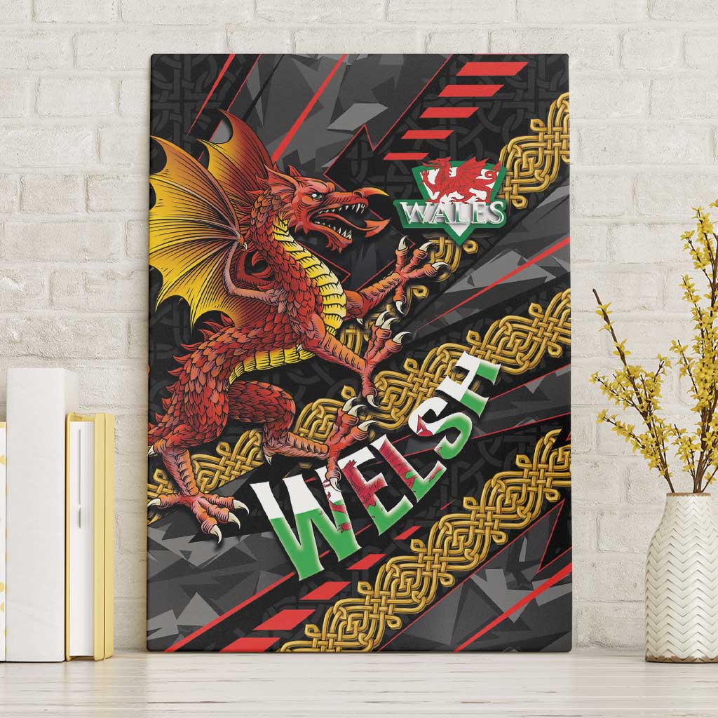 Welsh Celtic Canvas Wall Art Wales Y Ddraig Goch with Celtic Knot Sporty - Wonder Print Shop