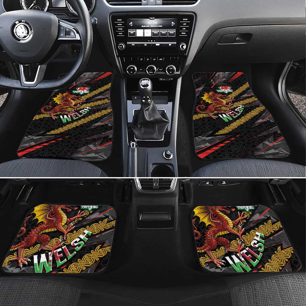 Welsh Celtic Car Mats Wales Y Ddraig Goch with Celtic Knot Sporty - Wonder Print Shop