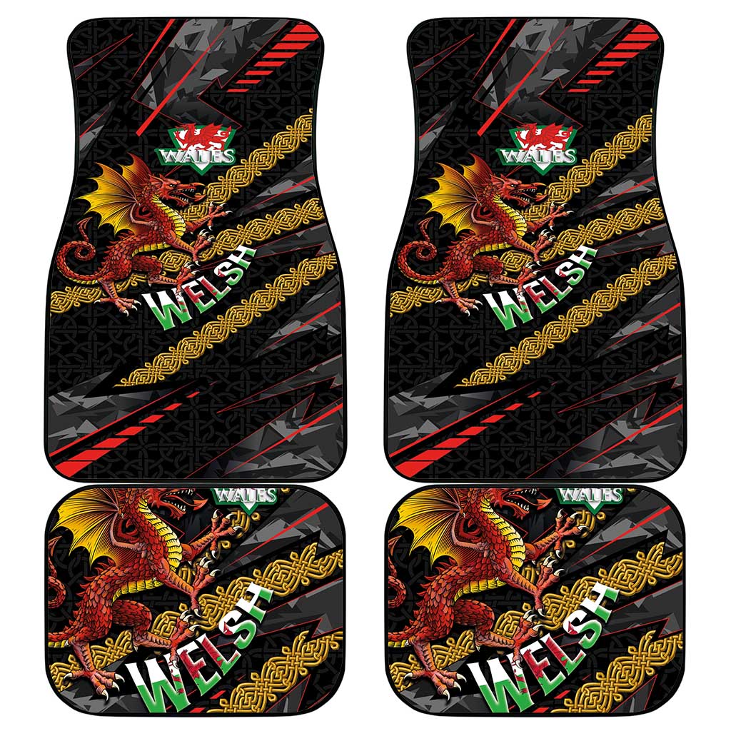 Welsh Celtic Car Mats Wales Y Ddraig Goch with Celtic Knot Sporty - Wonder Print Shop