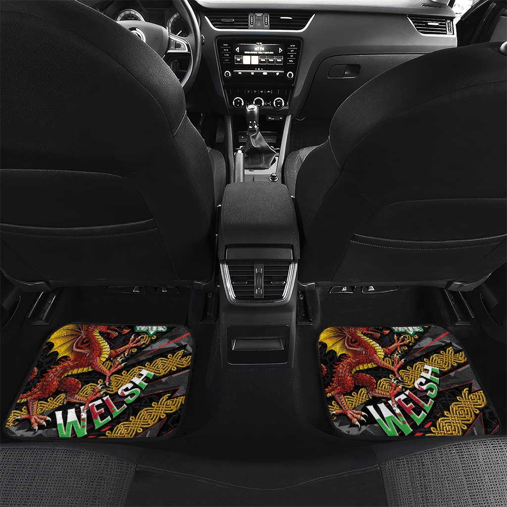 Welsh Celtic Car Mats Wales Y Ddraig Goch with Celtic Knot Sporty - Wonder Print Shop