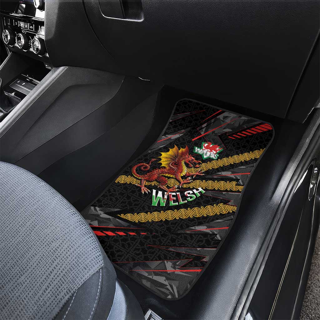 Welsh Celtic Car Mats Wales Y Ddraig Goch with Celtic Knot Sporty - Wonder Print Shop