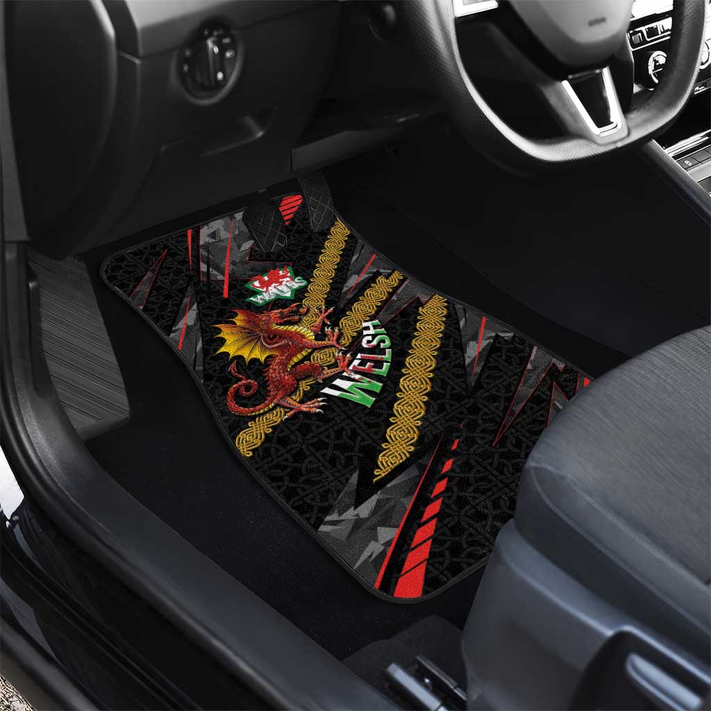 Welsh Celtic Car Mats Wales Y Ddraig Goch with Celtic Knot Sporty - Wonder Print Shop