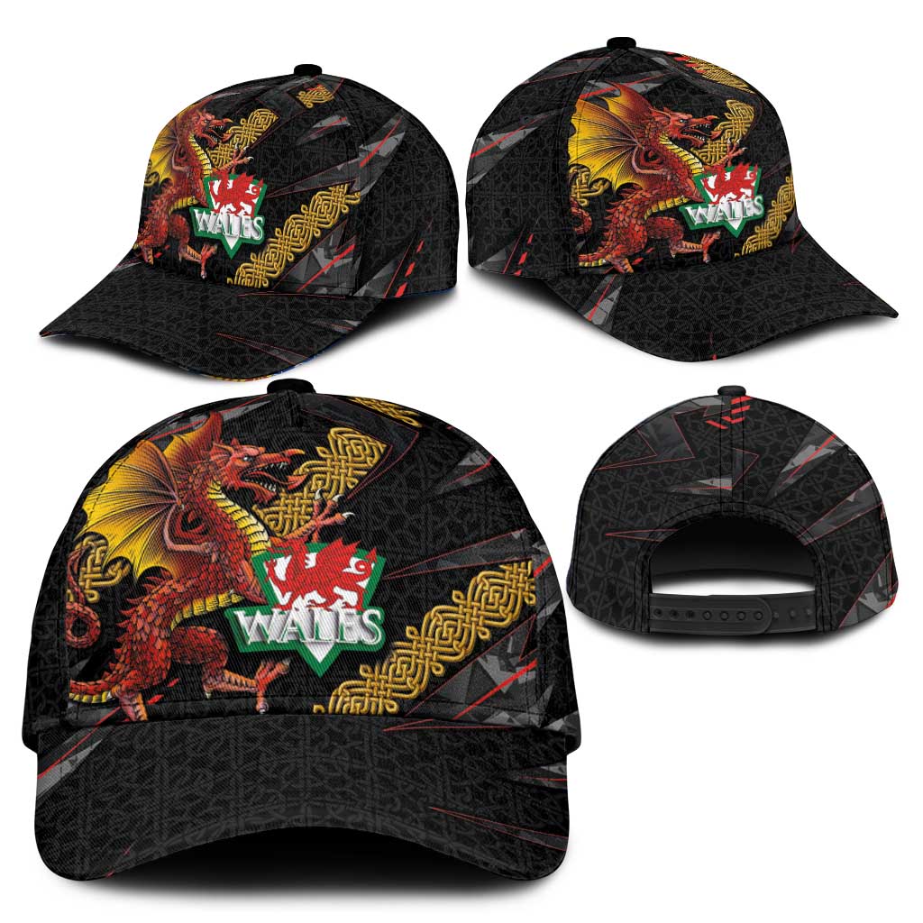 Welsh Celtic Classic Cap Wales Y Ddraig Goch with Celtic Knot Sporty - Wonder Print Shop