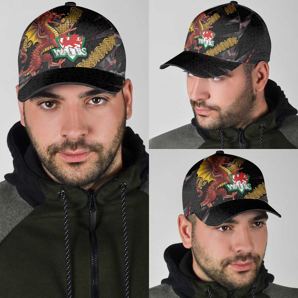 Welsh Celtic Classic Cap Wales Y Ddraig Goch with Celtic Knot Sporty - Wonder Print Shop