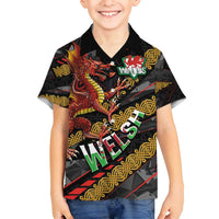 Welsh Celtic Family Matching Long Sleeve Bodycon Dress and Hawaiian Shirt Wales Y Ddraig Goch with Celtic Knot Sporty - Wonder Print Shop