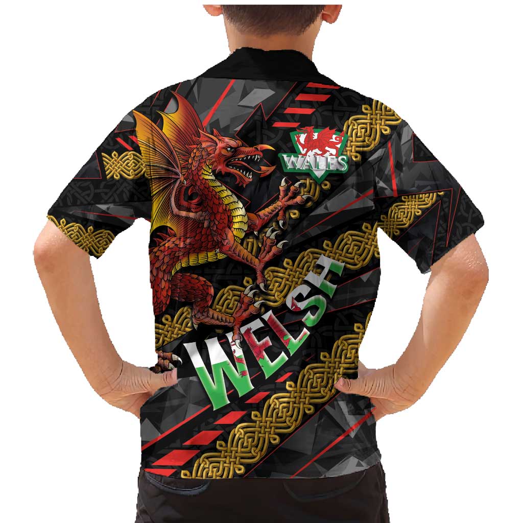 Welsh Celtic Family Matching Mermaid Dress and Hawaiian Shirt Wales Y Ddraig Goch with Celtic Knot Sporty - Wonder Print Shop