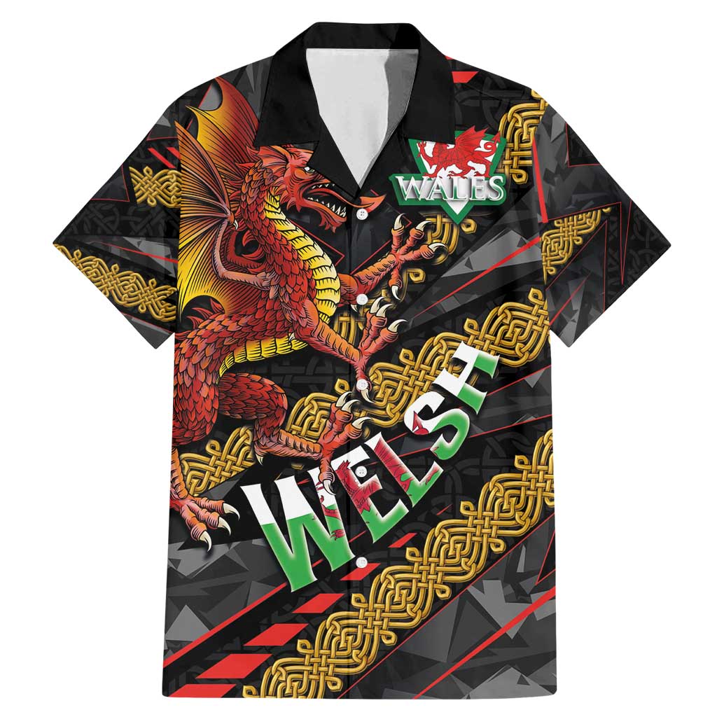 Welsh Celtic Family Matching Mermaid Dress and Hawaiian Shirt Wales Y Ddraig Goch with Celtic Knot Sporty - Wonder Print Shop