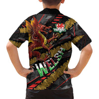Welsh Celtic Family Matching Puletasi and Hawaiian Shirt Wales Y Ddraig Goch with Celtic Knot Sporty - Wonder Print Shop
