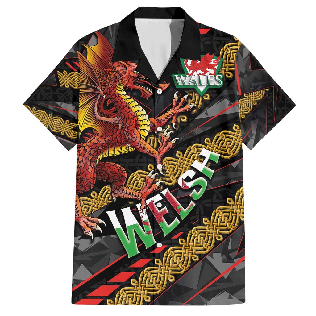 Welsh Celtic Family Matching Puletasi and Hawaiian Shirt Wales Y Ddraig Goch with Celtic Knot Sporty - Wonder Print Shop