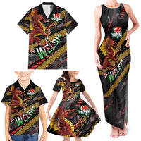 Welsh Celtic Family Matching Tank Maxi Dress and Hawaiian Shirt Wales Y Ddraig Goch with Celtic Knot Sporty - Wonder Print Shop
