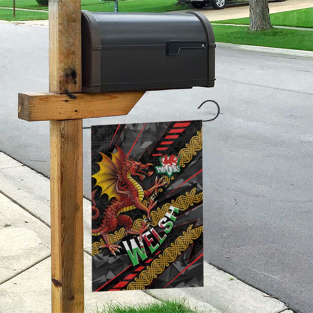 Welsh Celtic Garden Flag Wales Y Ddraig Goch with Celtic Knot Sporty - Wonder Print Shop