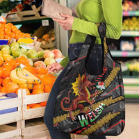 Welsh Celtic Grocery Bag Wales Y Ddraig Goch with Celtic Knot Sporty - Wonder Print Shop