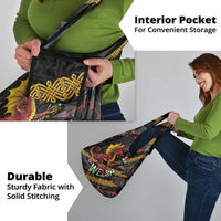 Welsh Celtic Grocery Bag Wales Y Ddraig Goch with Celtic Knot Sporty - Wonder Print Shop