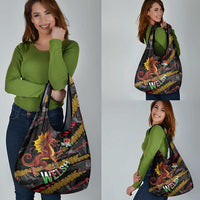 Welsh Celtic Grocery Bag Wales Y Ddraig Goch with Celtic Knot Sporty - Wonder Print Shop