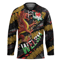 Welsh Celtic Hockey Jersey Wales Y Ddraig Goch with Celtic Knot Sporty - Wonder Print Shop