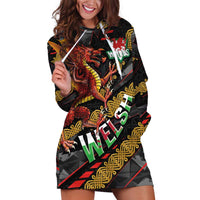Welsh Celtic Hoodie Dress Wales Y Ddraig Goch with Celtic Knot Sporty - Wonder Print Shop