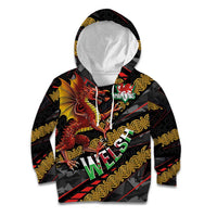 Welsh Celtic Kid Hoodie Wales Y Ddraig Goch with Celtic Knot Sporty - Wonder Print Shop