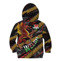 Welsh Celtic Kid Hoodie Wales Y Ddraig Goch with Celtic Knot Sporty - Wonder Print Shop