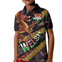 Welsh Celtic Kid Polo Shirt Wales Y Ddraig Goch with Celtic Knot Sporty - Wonder Print Shop