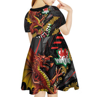 Welsh Celtic Kid Short Sleeve Dress Wales Y Ddraig Goch with Celtic Knot Sporty - Wonder Print Shop