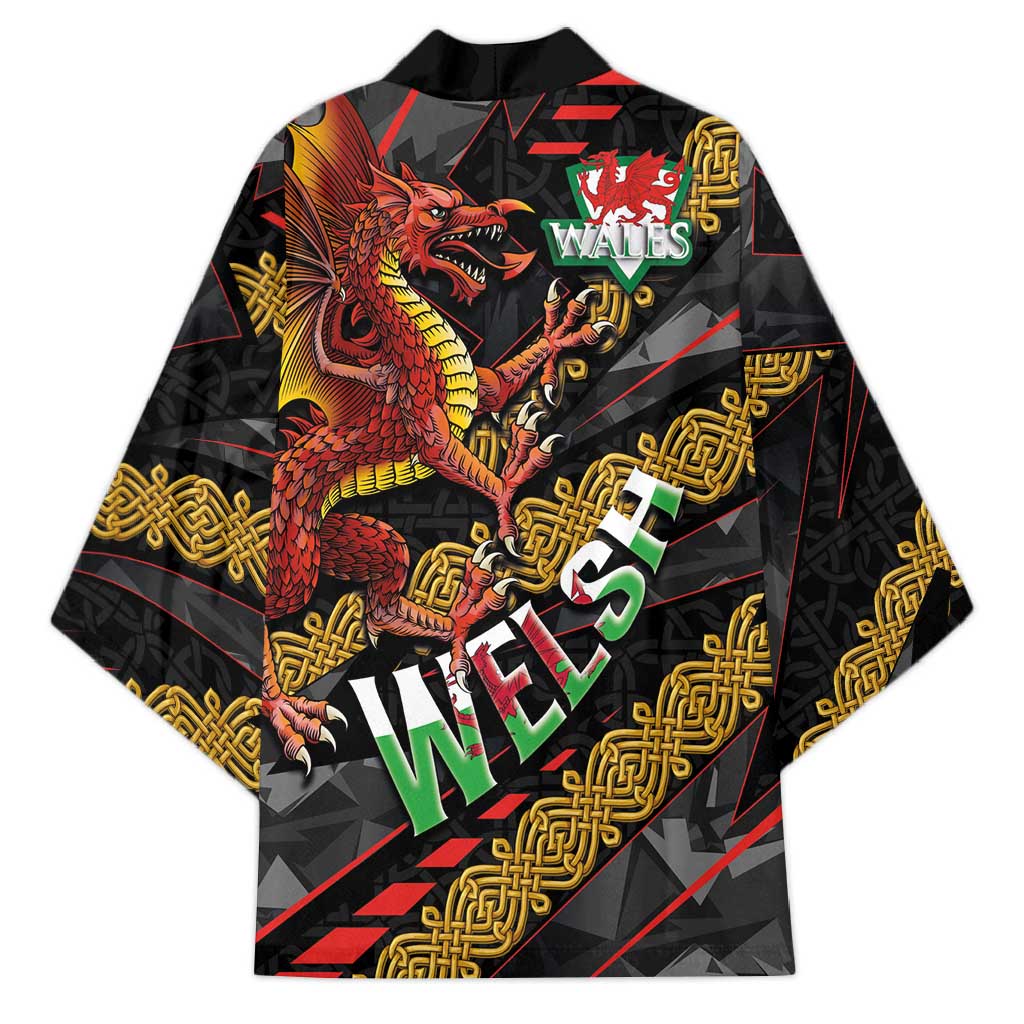 Welsh Celtic Kimono Wales Y Ddraig Goch with Celtic Knot Sporty - Wonder Print Shop