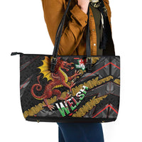 Welsh Celtic Leather Tote Bag Wales Y Ddraig Goch with Celtic Knot Sporty - Wonder Print Shop