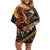 Welsh Celtic Off Shoulder Short Dress Wales Y Ddraig Goch with Celtic Knot Sporty - Wonder Print Shop