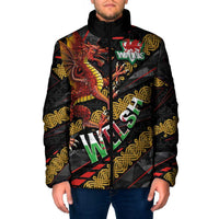 Welsh Celtic Padded Jacket Wales Y Ddraig Goch with Celtic Knot Sporty - Wonder Print Shop