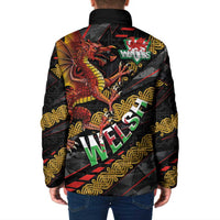 Welsh Celtic Padded Jacket Wales Y Ddraig Goch with Celtic Knot Sporty - Wonder Print Shop