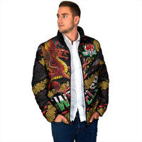 Welsh Celtic Padded Jacket Wales Y Ddraig Goch with Celtic Knot Sporty - Wonder Print Shop