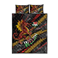 Welsh Celtic Quilt Bed Set Wales Y Ddraig Goch with Celtic Knot Sporty - Wonder Print Shop