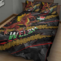 Welsh Celtic Quilt Bed Set Wales Y Ddraig Goch with Celtic Knot Sporty - Wonder Print Shop