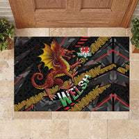 Welsh Celtic Rubber Doormat Wales Y Ddraig Goch with Celtic Knot Sporty - Wonder Print Shop