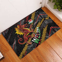 Welsh Celtic Rubber Doormat Wales Y Ddraig Goch with Celtic Knot Sporty - Wonder Print Shop