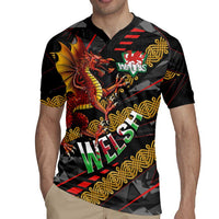 Welsh Celtic Rugby Jersey Wales Y Ddraig Goch with Celtic Knot Sporty - Wonder Print Shop