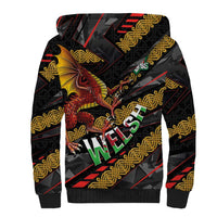 Welsh Celtic Sherpa Hoodie Wales Y Ddraig Goch with Celtic Knot Sporty - Wonder Print Shop