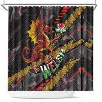 Welsh Celtic Shower Curtain Wales Y Ddraig Goch with Celtic Knot Sporty - Wonder Print Shop