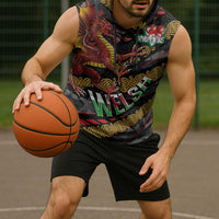 Welsh Celtic Sleeveless Hoodie Wales Y Ddraig Goch with Celtic Knot Sporty - Wonder Print Shop