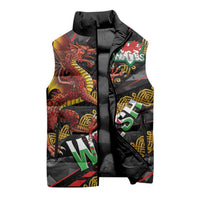 Welsh Celtic Sleeveless Puffer Jacket Wales Y Ddraig Goch with Celtic Knot Sporty - Wonder Print Shop