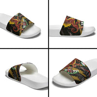 Welsh Celtic Slide Sandals Wales Y Ddraig Goch with Celtic Knot Sporty - Wonder Print Shop