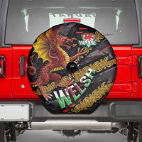 Welsh Celtic Spare Tire Cover Wales Y Ddraig Goch with Celtic Knot Sporty - Wonder Print Shop