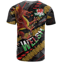 Welsh Celtic T Shirt Wales Y Ddraig Goch with Celtic Knot Sporty - Wonder Print Shop
