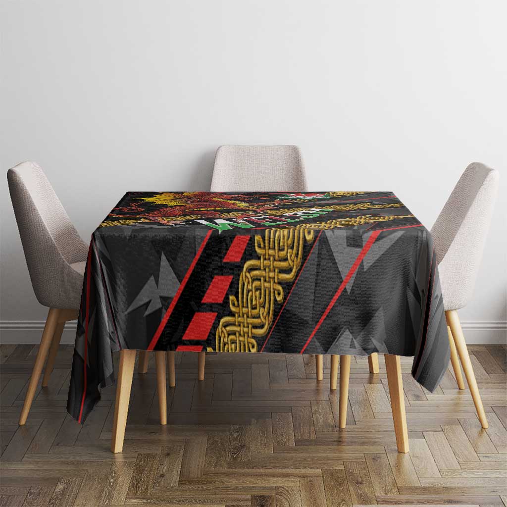 Welsh Celtic Tablecloth Wales Y Ddraig Goch with Celtic Knot Sporty - Wonder Print Shop