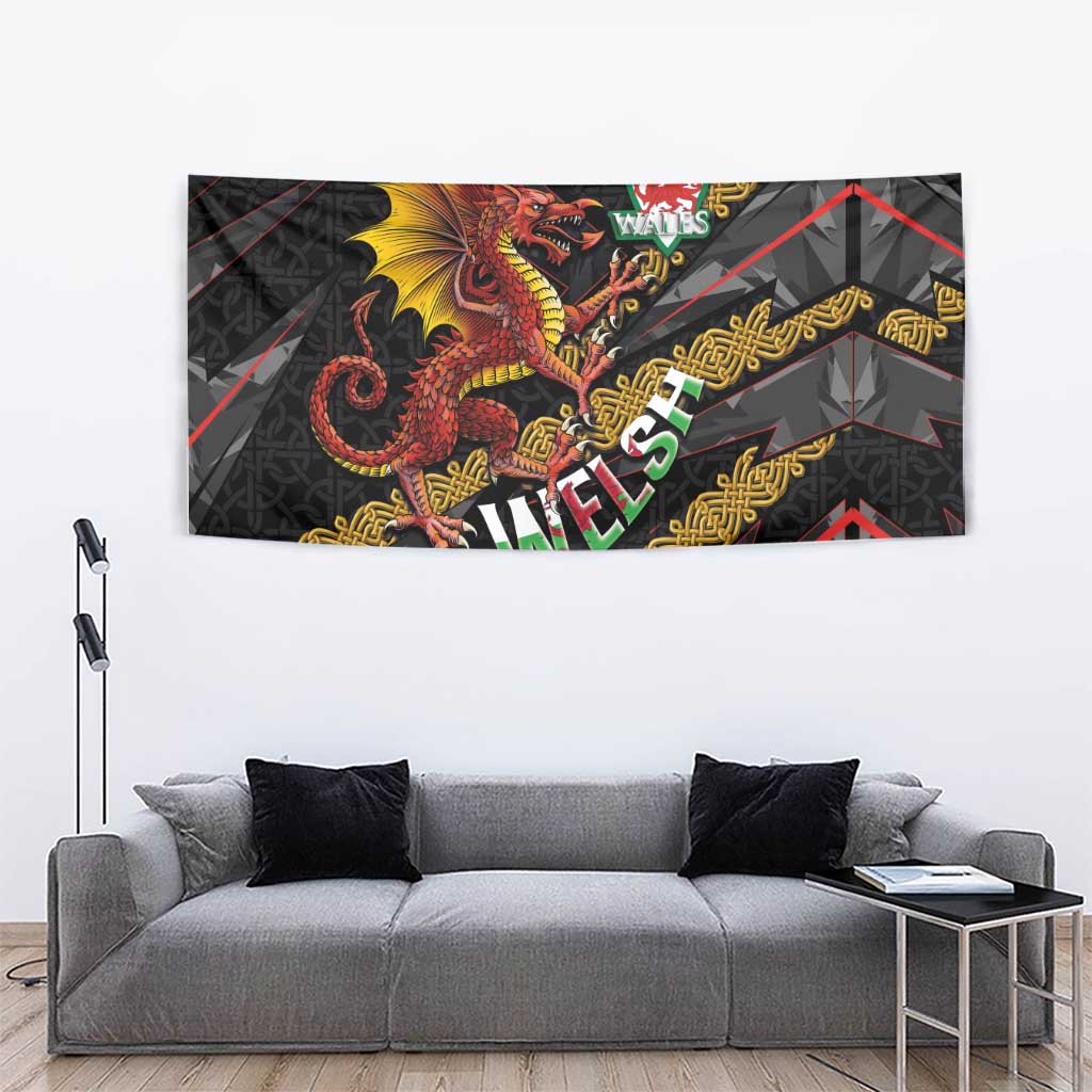 Welsh Celtic Tapestry Wales Y Ddraig Goch with Celtic Knot Sporty - Wonder Print Shop