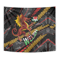Welsh Celtic Tapestry Wales Y Ddraig Goch with Celtic Knot Sporty - Wonder Print Shop