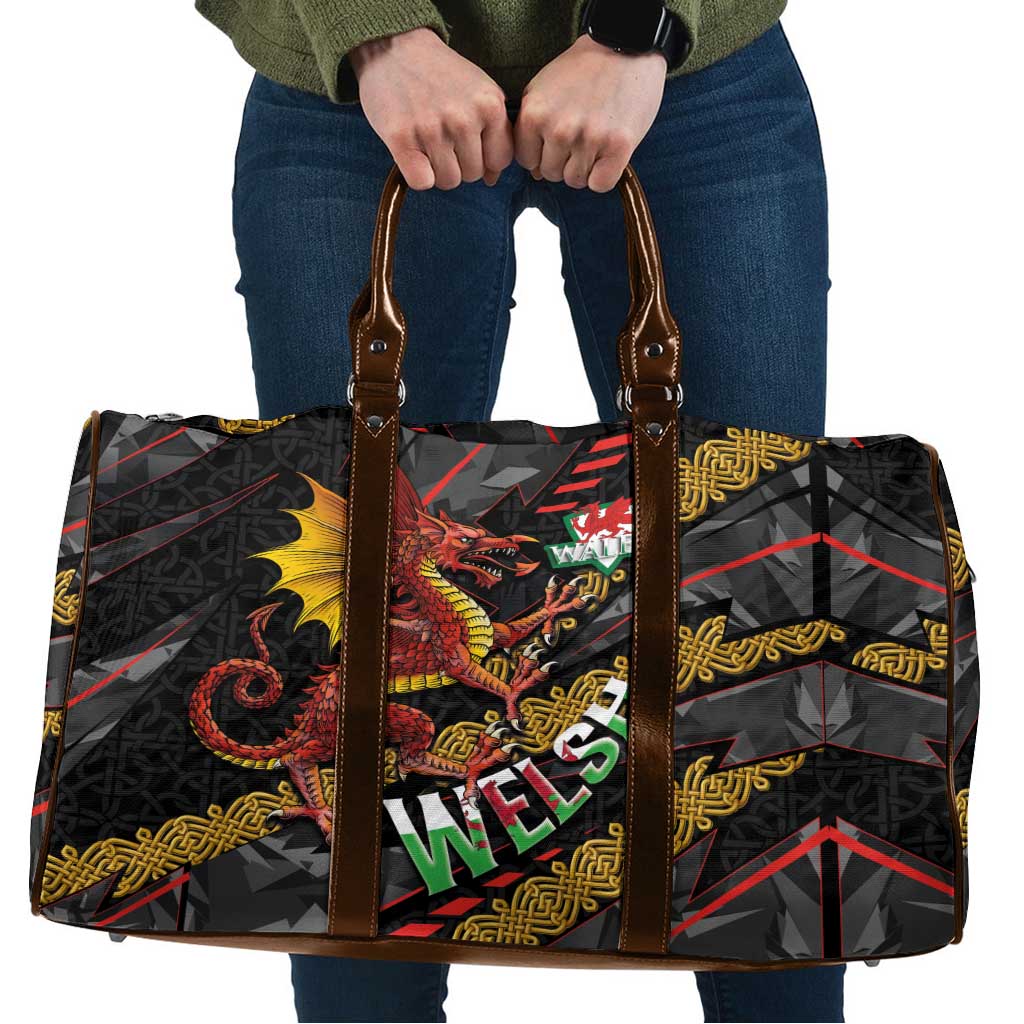Welsh Celtic Travel Bag Wales Y Ddraig Goch with Celtic Knot Sporty - Wonder Print Shop