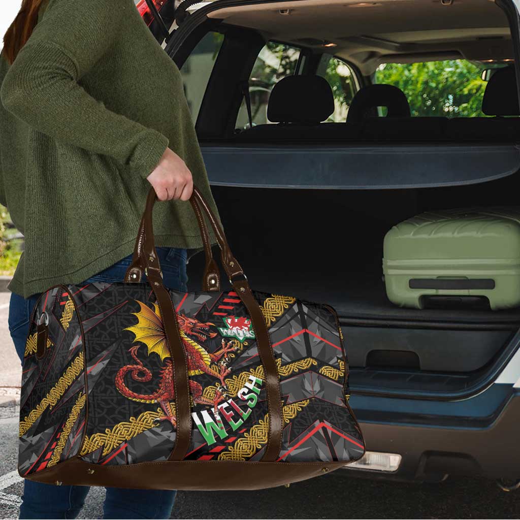 Welsh Celtic Travel Bag Wales Y Ddraig Goch with Celtic Knot Sporty - Wonder Print Shop