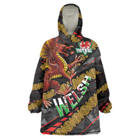 Welsh Celtic Wearable Blanket Hoodie Wales Y Ddraig Goch with Celtic Knot Sporty - Wonder Print Shop