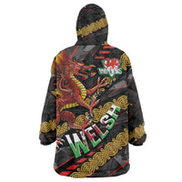 Welsh Celtic Wearable Blanket Hoodie Wales Y Ddraig Goch with Celtic Knot Sporty - Wonder Print Shop